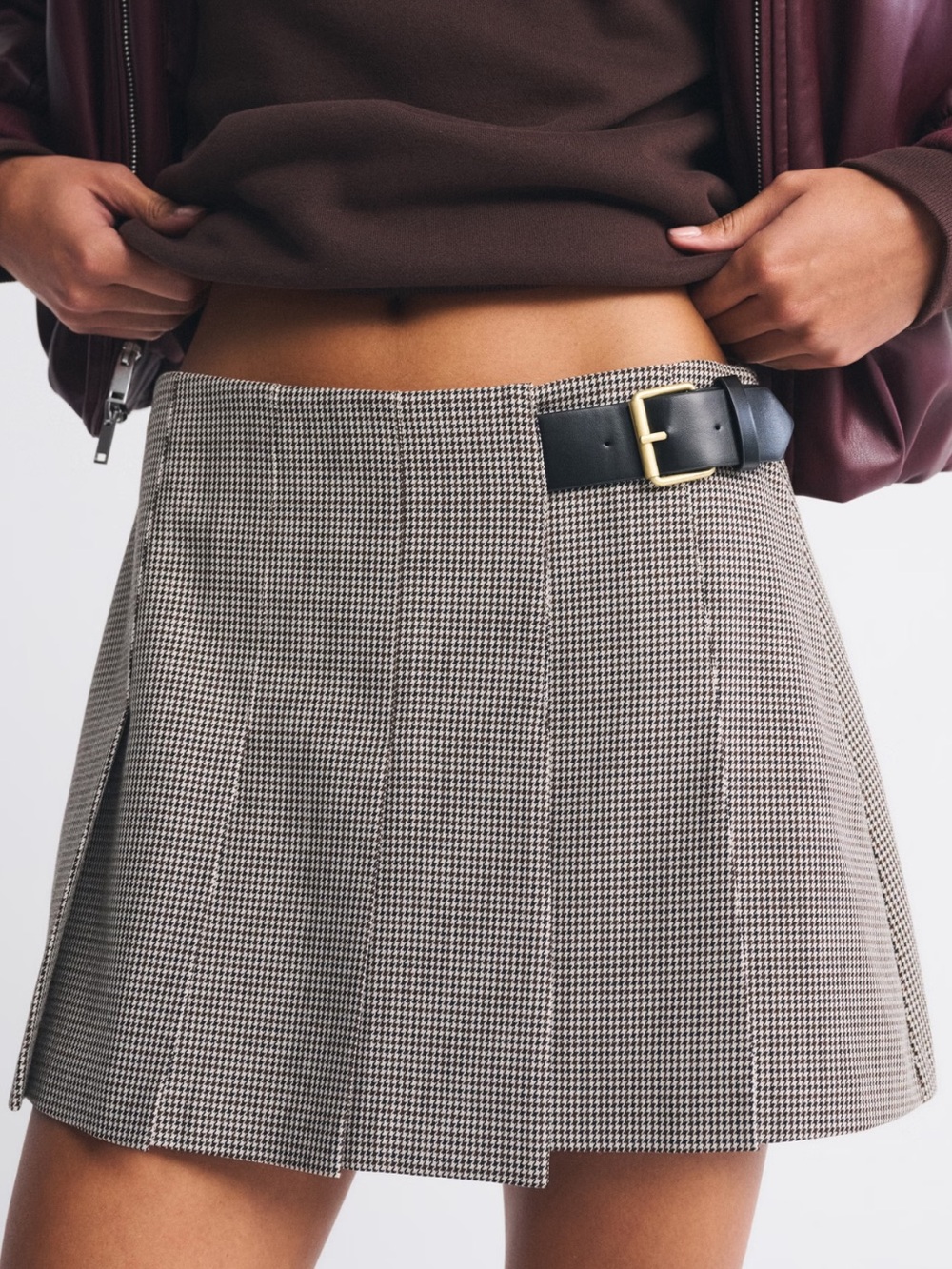 Abercrombie Hardware Plaid Mini Skort Medium Skirt
